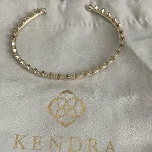 Kendra Scott cuff bracelet in yellow gold with CZ diamonds